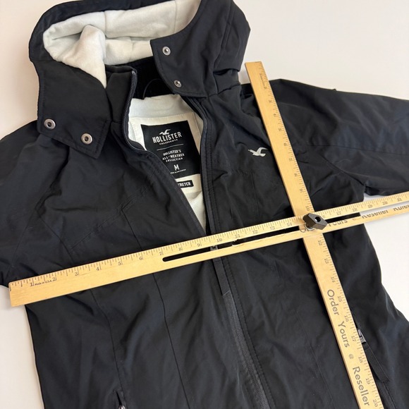 Hollister Jacket Womens Medium Black All Weather Hooded Fleece Lined Gorpcore - Picture 7 of 9